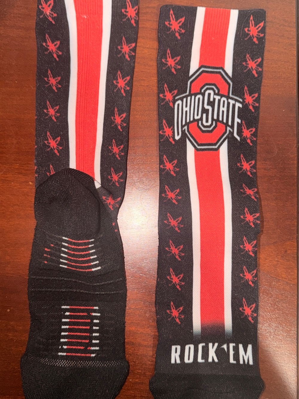 Unisex Black & Red Ohio State Crew Socks